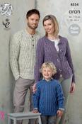 King Cole Fashion Aran Pattern 4554 - Sweaters &amp; Cardigan