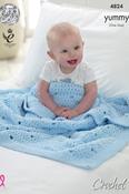 King Cole Yummy Pattern 4824 - Crochet Blankets