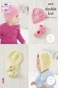King Cole Comfort DK Pattern 5419 - Babies Hat &amp; Bootee Sets