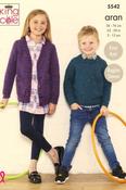 King Cole Fashion Aran Pattern 5542 - Cardigans &amp; Sweaters