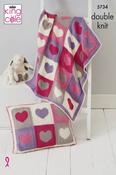 King Cole Bamboo Cotton DK Pattern 5734 - Blankets &amp; Cushion Covers