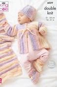 King Cole Cutie Pie DK Pattern 6029 - Cardigan, Matinee Coat, Hat, Bootees &amp; Blanket