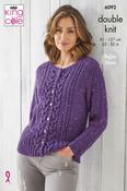 King Cole Big Value Tweed DK Pattern 6092 - Sweater &amp; Cardigan