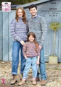 King Cole Homespun Prism Aran Pattern 6304 - Family Sweaters