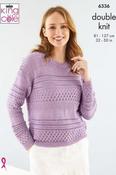 King Cole Bamboo Cotton DK Pattern 6336 - Cardigan &amp; Sweater