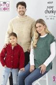 King Cole Big Value Super Chunky Tweed Pattern 6357 - Sweater, Cardigan &amp; Top