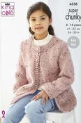 King Cole Big Value Super Chunky Tweed Pattern 6358 - Sweater &amp; Coatigan