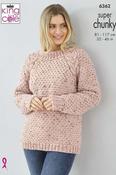 King Cole Big Value Super Chunky Tweed Pattern 6362 - Sweater &amp; Cardigan