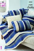 King Cole Big Value Super Chunky Tweed Pattern 6363 - Throw &amp; Cushion Covers