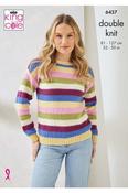 King Cole Luxury Merino DK Pattern 6437 - Sweater &amp; Cardigan
