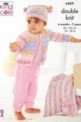 King Cole Fjord Baby DK Pattern 6459 - Jacket, Hat &amp; Blanket