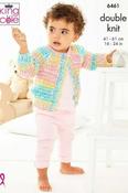 King Cole Fjord Baby DK Pattern 6461 - Sweater, Cardigan &amp; Hat