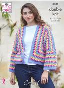 King Cole Merino Blend DK Pattern 6481 - Crochet Hexagon Cardigans
