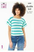King Cole Cottonsoft DK Pattern 6500 - Crochet Tops image