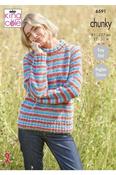 King Cole Flair Solo Chunky Pattern 6591 - Cardigan &amp; Sweater