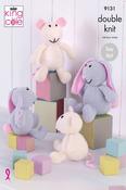 King Cole Big Value DK Pattern 9131 - Bunnies &amp; Mice