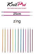 Knitpro Zing Single Pointed Knitting Needles - 25cm