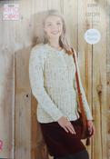King Cole Fashion Aran Pattern 5590 - Sweater &amp; Cardigan
