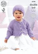 King Cole Cherish &amp; Cherished DK Pattern 4194 - Cardigans and Hat