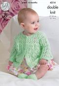 King Cole Comfort DK Pattern 4214 - Matinee Coats, Cardigan &amp; Shoes