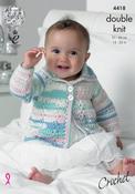 King Cole Cherish &amp; Cherished DK Pattern 4418 - Crochet Coat &amp; Blanket