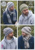 King Cole Drifter Chunky Pattern 4608 - Hats &amp; Scarves