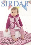 Sirdar Snuggly Squishy &amp; Snowflake Pattern 4853 - Girls Hooded Coat &amp; Blanket - NOW €1.00 image