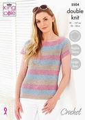 King Cole Cotton Top DK Pattern 5504 - Top &amp; Cardigan