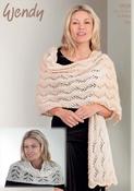 Wendy Celeste DK   Pattern 5919  - Knitted Shoulder Warmer &amp; Wrap - NOW €1.00 image