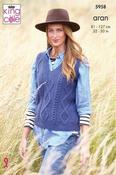 King Cole Wool Aran Pattern 5958 - Tank Tops