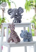 King Cole Yummy Pattern 9062 - Giraffe, Hippo &amp; Elephant Toys