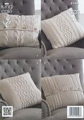 King Cole Big Value Recycled Cotton Aran Pattern 4146 - Cushion Covers