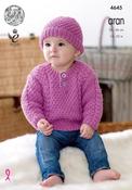 King Cole Comfort Aran Pattern 4645 - Sweaters, Trousers, Hat &amp; Mittens