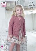 King Cole Cottonsoft DK Pattern 5129  - Long &amp; Short Sleeved Cardigans
