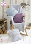 King Cole Timeless Chunky Pattern 5182 - Blanket &amp; Cushions