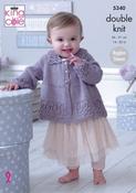 King Cole Finesse Cotton Silk DK Pattern 5340 - Matinee Jacket, Hat, Shoes &amp; Blanket image
