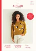 Sirdar Country Classic 4 Ply Pattern 10240 - LEOPARD PRINT V NECK SWEATER