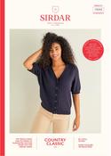 Sirdar Country Classic 4 Ply Pattern 10242 - V-NECK SHORT SLEEVED CARDIGAN