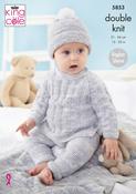 King Cole Little Treasures DK Pattern - 5853 Jacket, Sweater, Leggings, Hat and Blanket