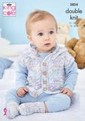 King Cole Little Treasures DK Pattern - 5854 Jacket, Gilet, Sweater and Socks