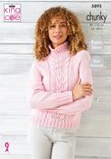King Cole Wildwood Chunky Pattern 5893 - Sweater &amp; Cardigan