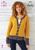 King Cole Wildwood Chunky Pattern 5894 - Sweater &amp; Cardigan