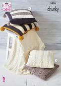 King Cole Wildwood Chunky Pattern 5896 - Throw &amp; Cushion Covers