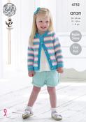 King Cole Comfort Aran Pattern 4752 - Cardigans