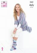 King Cole Summer 4 Ply Pattern 5662 - Socks &amp; Triangular Wrap