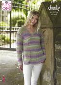King Cole Drifter Chunky Pattern 5317 - V &amp; Funnel Neck Sweaters