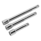 Sealey S0719 Extension Bar Set 3pc 3/8"Sq Drive image