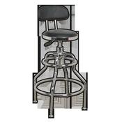 Sealey SCR14 Workshop Stool Pneumatic with Adjustable Height Swivel Seat &amp; Back Rest image