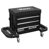 Sealey SCR18B Mechanic's Utility Seat &amp; Toolbox - Black image