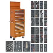 Sealey SPTOCOMBO1 Tool Chest Combination 14 Drawer with Ball Bearing Slides - Orange &amp; 1179pc Tool Kit image